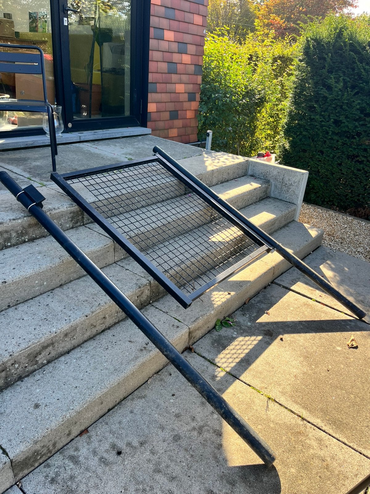 Zwarte stalen tuinpoort, Jardin & Terrasse, Portail battant, Acier, 100 à 150 cm, Utilisé