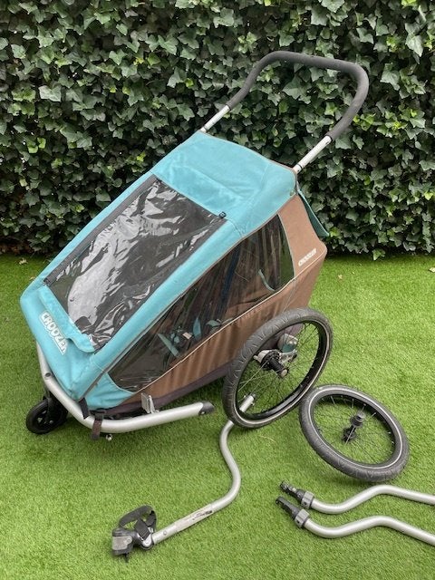 croozer fietskar/wandelkar 2 personen met vering, Fietsen en Brommers, Ophalen, Gebruikt, Vering, Kinderkar