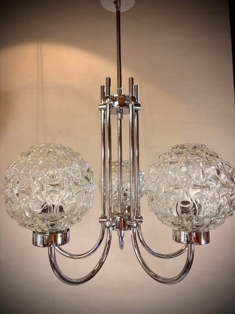 💡 Vintage Orbital Luster 🪐, Ophalen, Zo goed als nieuw, Glas, Minimalistisch retro