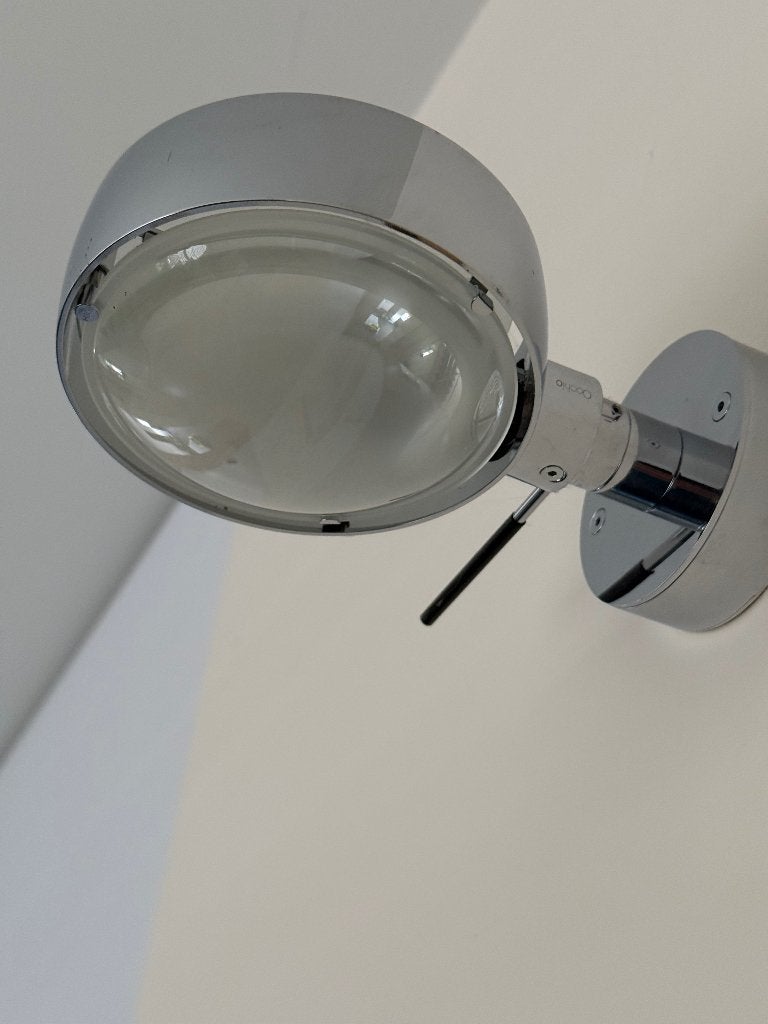 Occhio wandlamp 12 cm diameter, Maison & Meubles, Argenté, Applique murale, Enlèvement, Utilisé