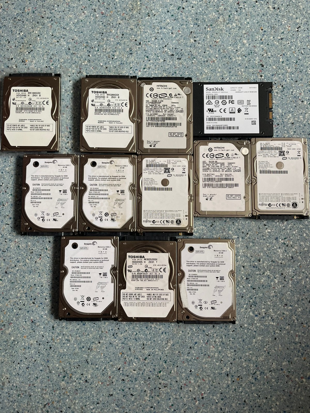 Lot disques durs (HDD)-SSD 2.5" pour PC portable, PS3, PS4, Informatique & Logiciels, Enlèvement ou Envoi, Comme neuf, HDD
