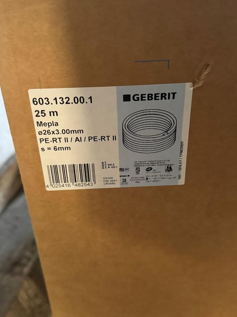 Geberit Mepla pré-isolé avec 6 mm rond 25m, Ophalen of Verzenden, Nieuw, Overige typen