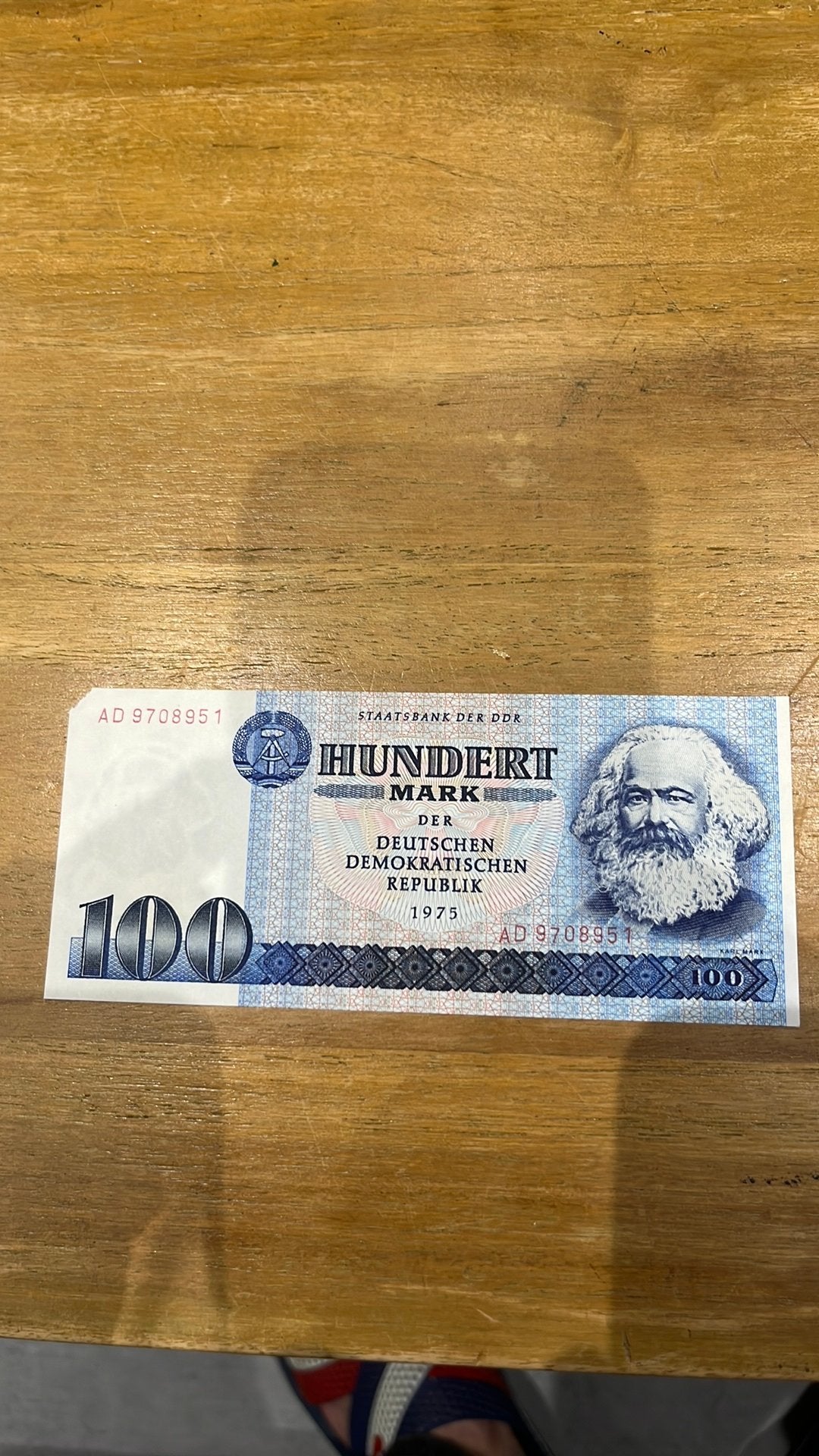 100 Mark DDR 1975 Karl Marx unc, Timbres & Monnaies, Enlèvement ou Envoi