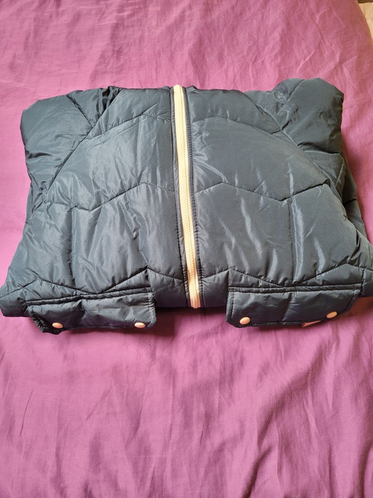 Warme Lange Puffer Winterjas met Dubbele Rits – Donkerblauw, Kleding | Dames, Ophalen of Verzenden, Zo goed als nieuw, Maat 38/40 (M)