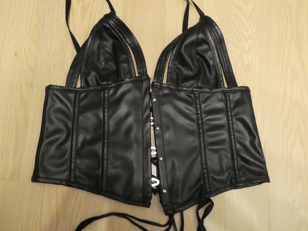 Bustier Faux Leather Zwart, Kleding | Dames, Ophalen of Verzenden, Zwart, Body of Korset