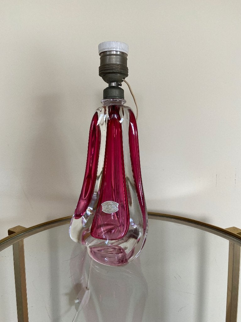 Lampe de table en cristal Val Saint Lambert, Enlèvement ou Envoi