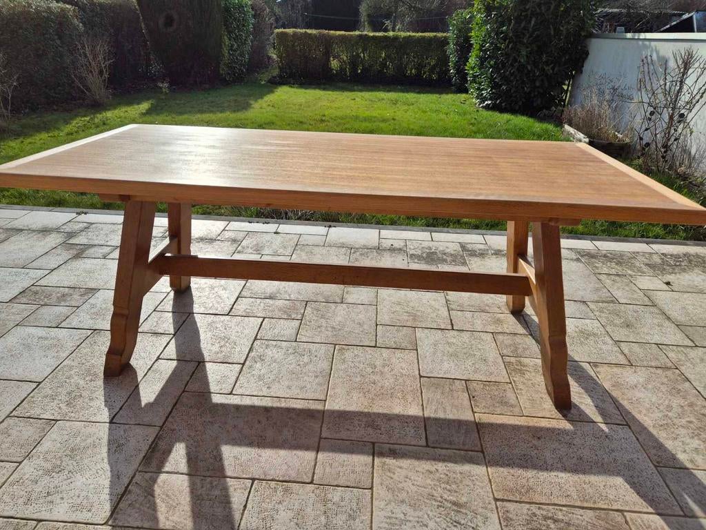 Magnifique grande table de salle à manger en chêne, Maison & Meubles, Comme neuf, Rectangulaire, Chêne