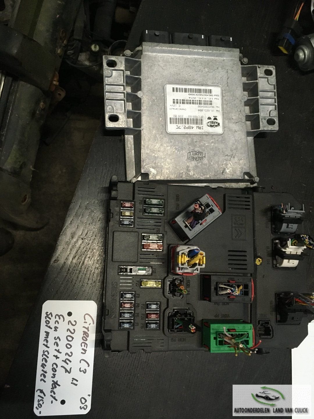 Citroen C3  1.1 2003 complete ecu set met contactslot, Gebruikt, -, -, Ophalen of Verzenden