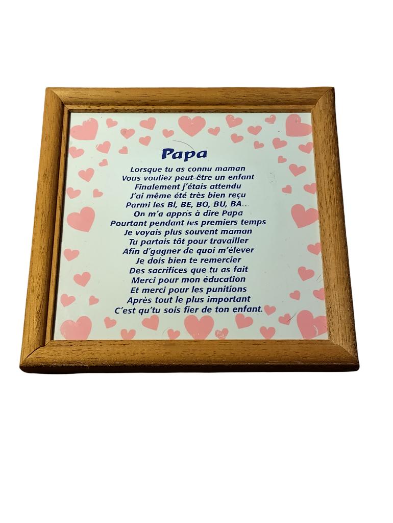 Cadre à accrocher "Papa" 17cm vintage année 90, Enlèvement