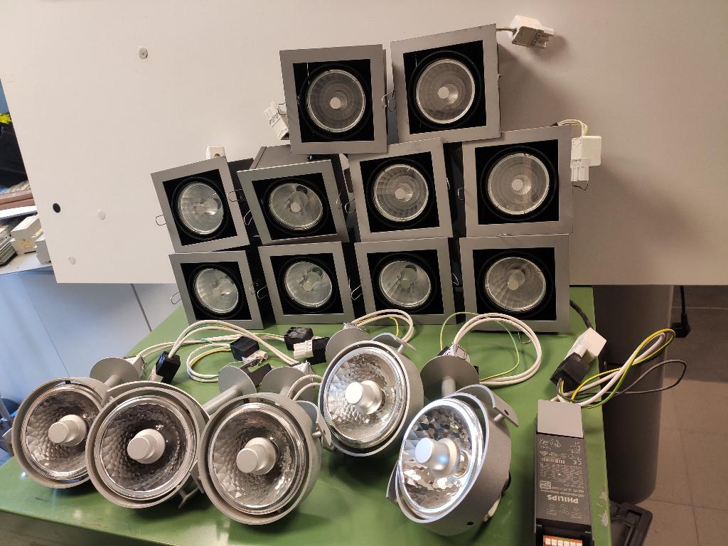 Lot lampen spots philips mastercolour CDM, Gebruikt, Metaal of Aluminium, Ophalen of Verzenden, Inbouw