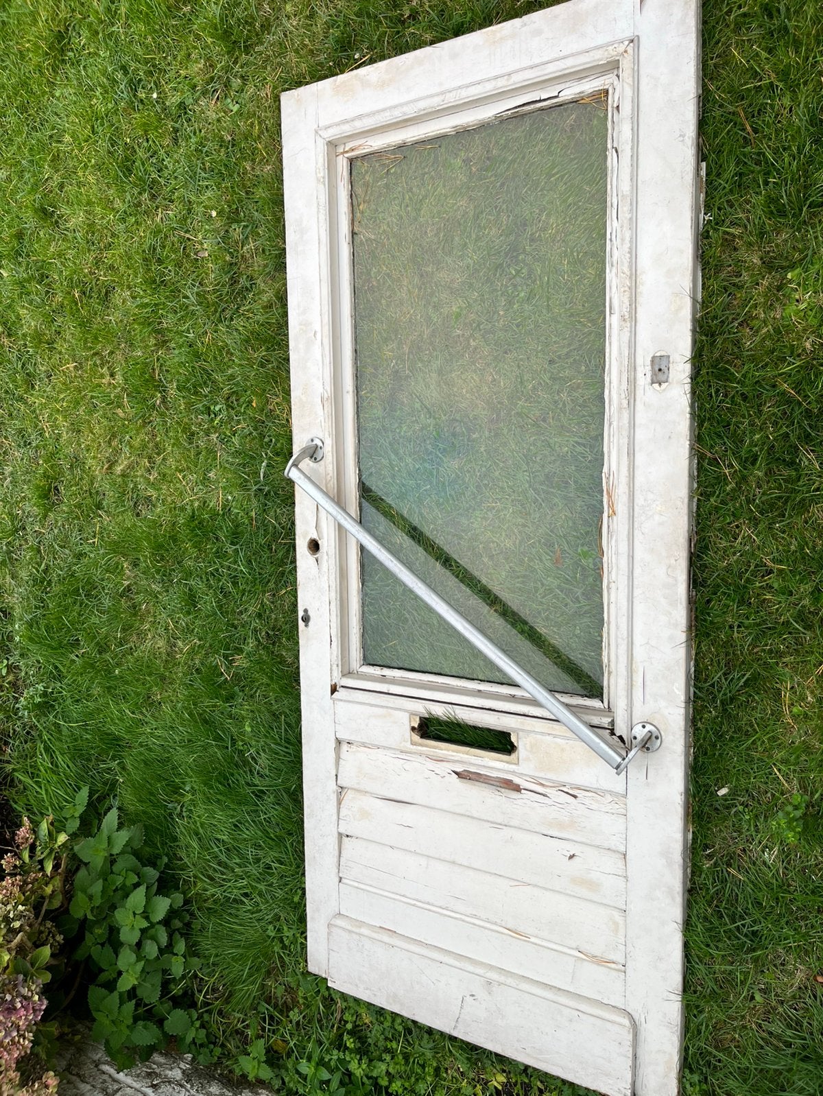 Porte exterieure vitrée bois 96x219, Bricolage & Construction, Enlèvement ou Envoi, Porte extérieure, Verre, 215 cm ou plus