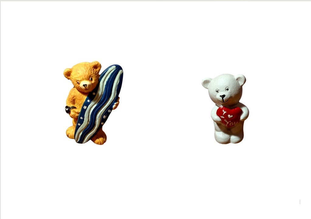2 teddybeerfiguren (prijs per stuk), Ophalen, Zo goed als nieuw, Dier