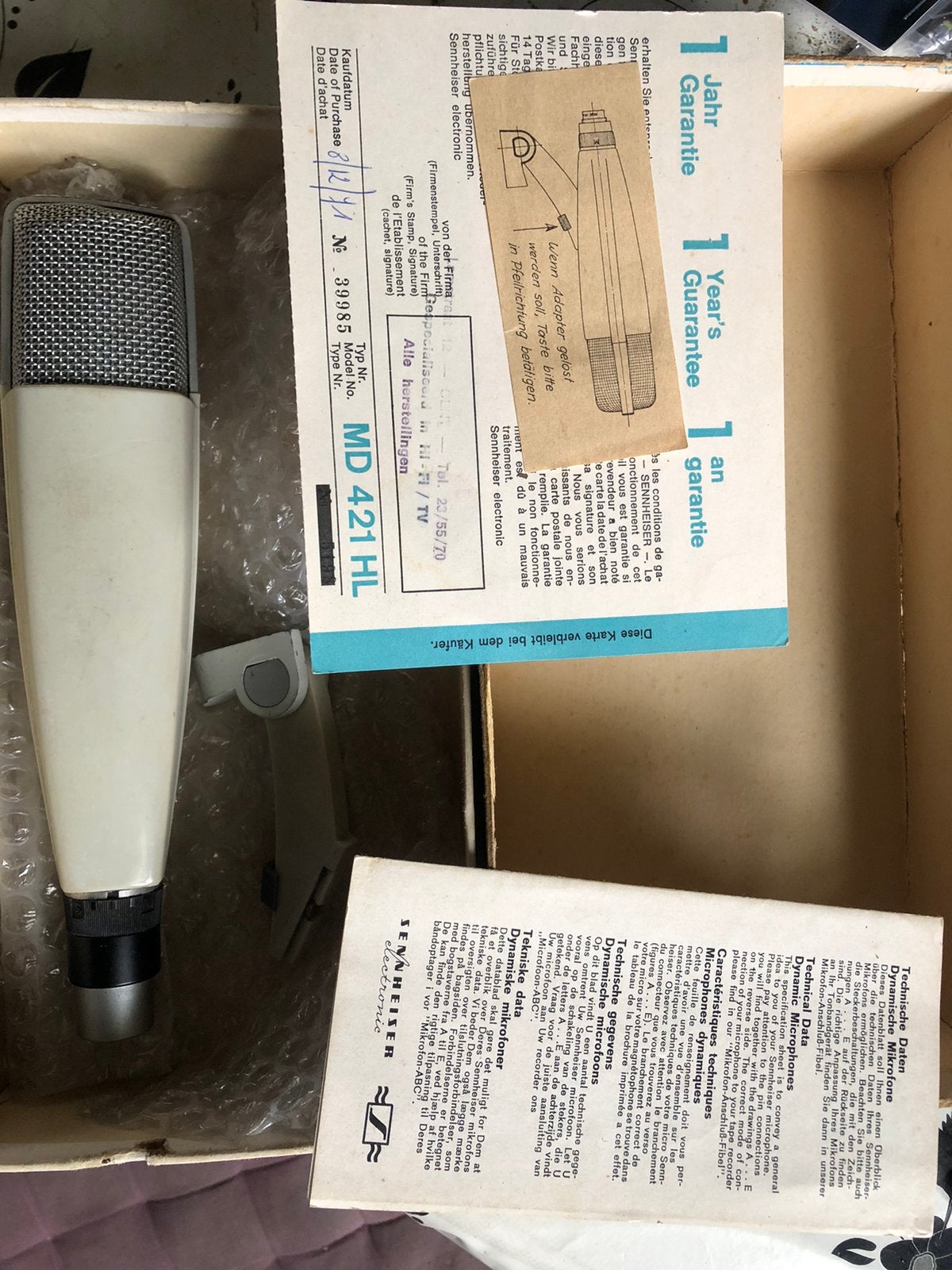 1971 Sennheiser MD421, Muziek en Instrumenten, Microfoons, Ophalen of Verzenden, Gebruikt