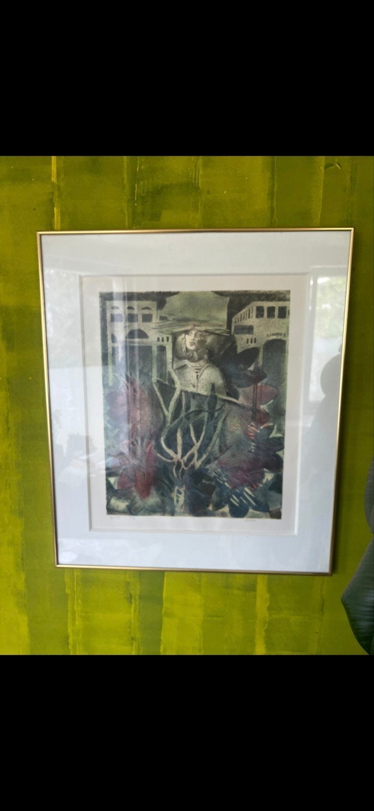 werk van André goezu met kader, Antiek en Kunst, Ophalen of Verzenden