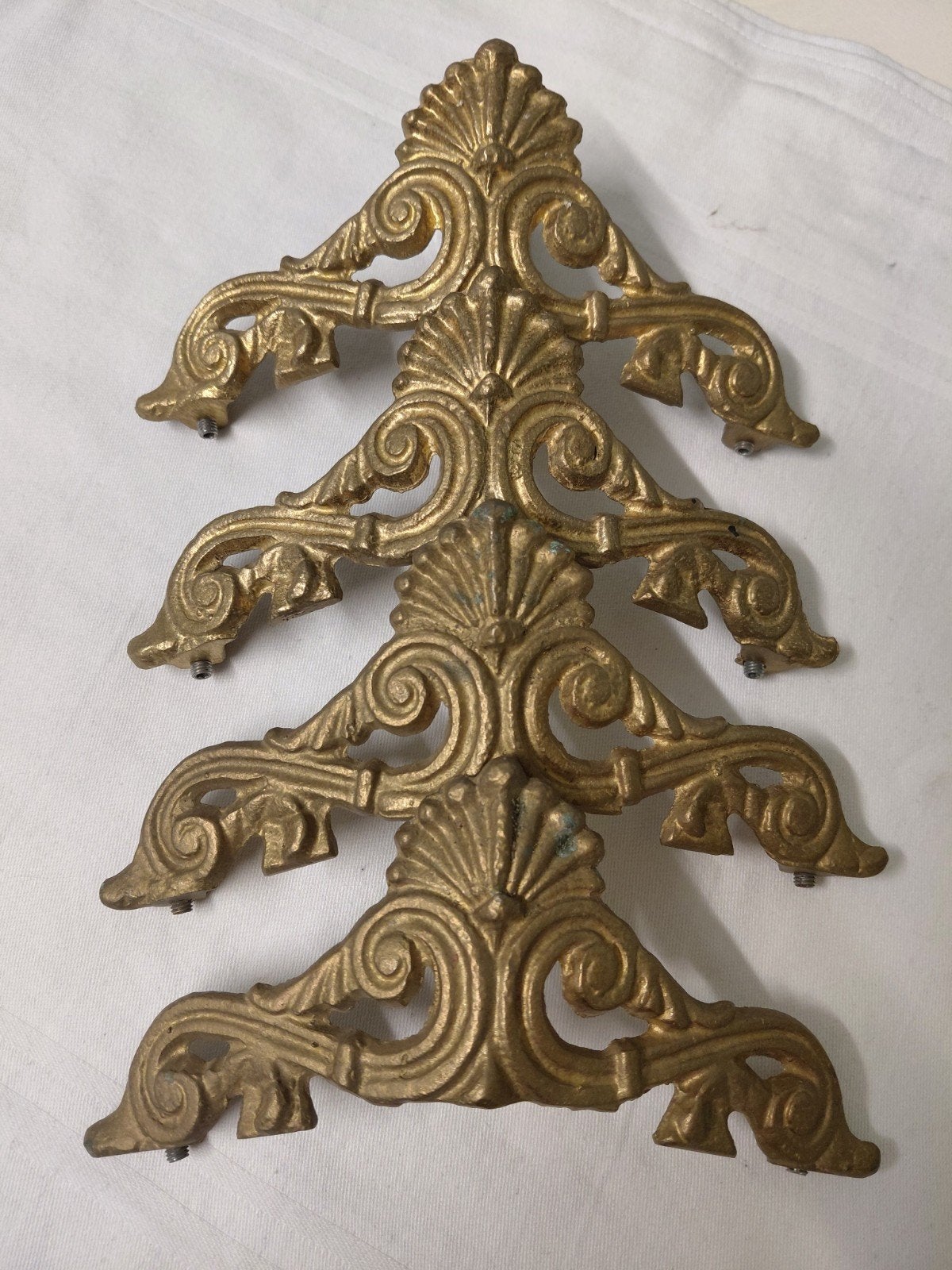 Lot de 4 ornements décoratifs vintage en laiton, Enlèvement ou Envoi