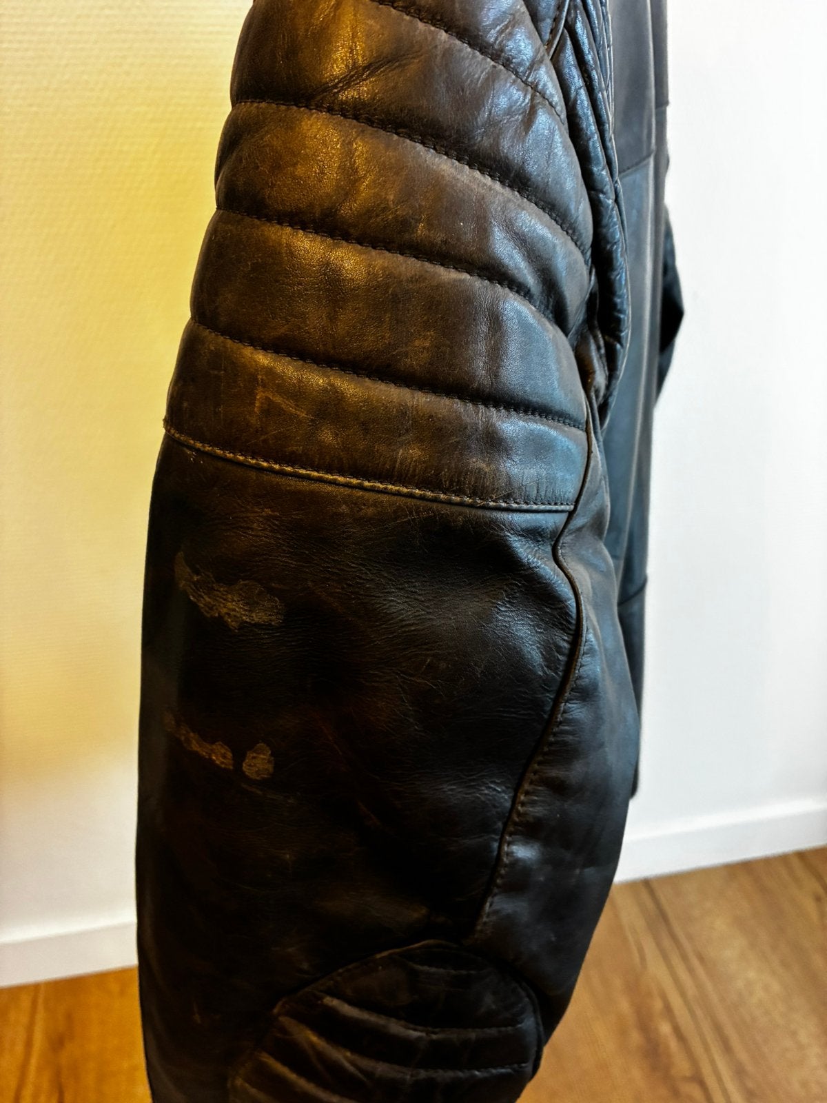 Vintage lederen motovest, Motoren, Ophalen, Tweedehands, Dames, Jas | leer