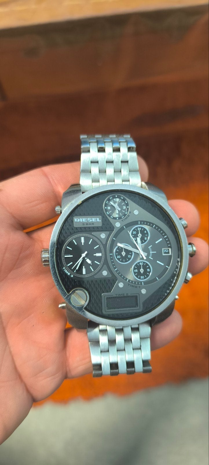 montre diesel dz7221 "Mr Daddy", Handtassen en Accessoires, Horloges | Heren, Overige merken, Staal, Gebruikt, Staal