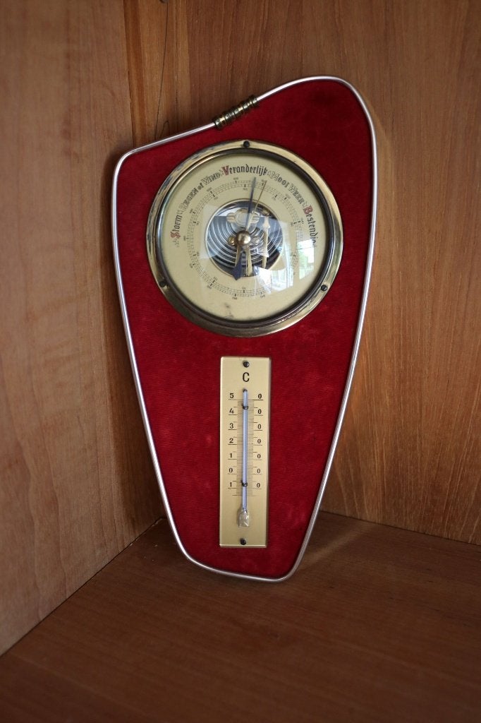 barometer met geïntegreerde thermometer - vintage, Audio, Tv en Foto, Weerstations en Barometers, Ophalen of Verzenden, Gebruikt