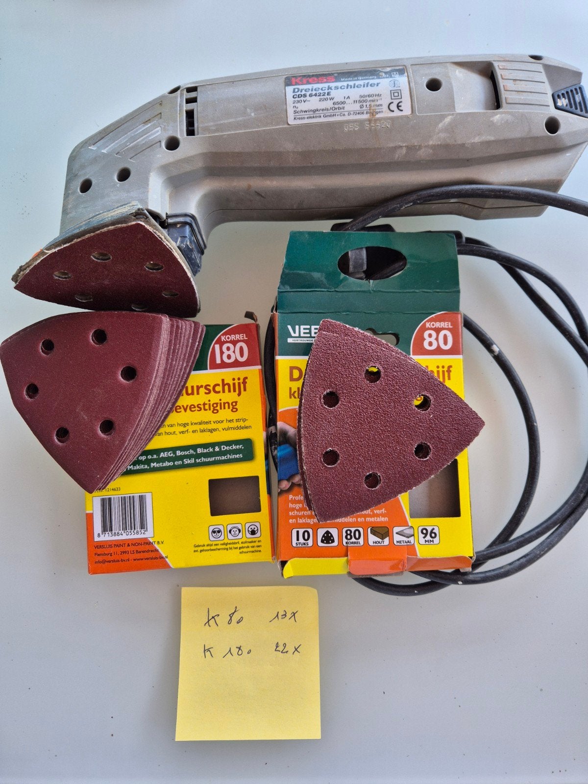 Deltaschuurmachine met schuurpads, Doe-het-zelf en Bouw, Ophalen, Gebruikt