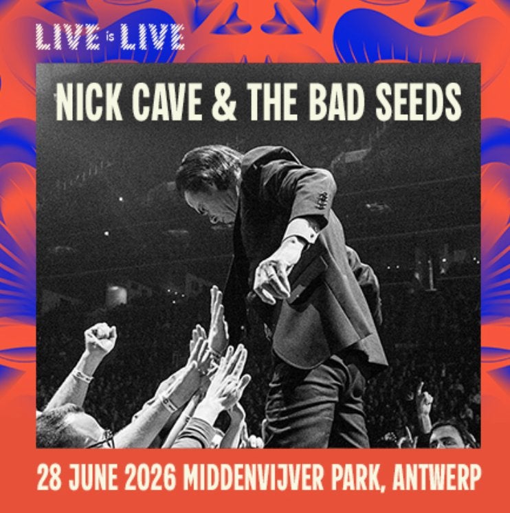 Twee tickets Live is Live (zondag - Nick Cave)
