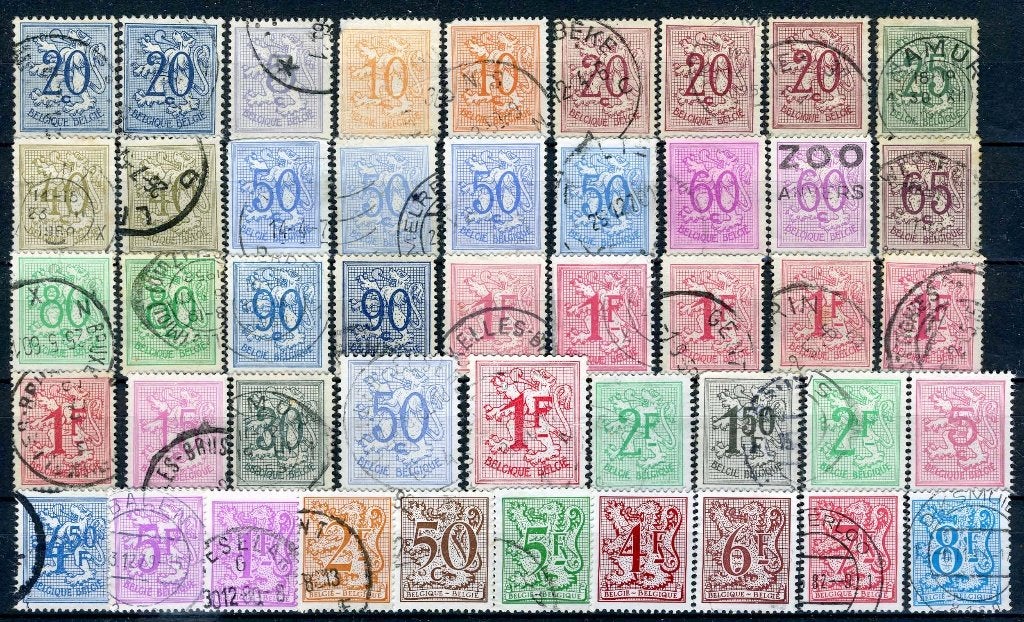 (B) Lot de timbres Numéro sur le lion (1951 - 1983) -1, Envoi, Affranchi