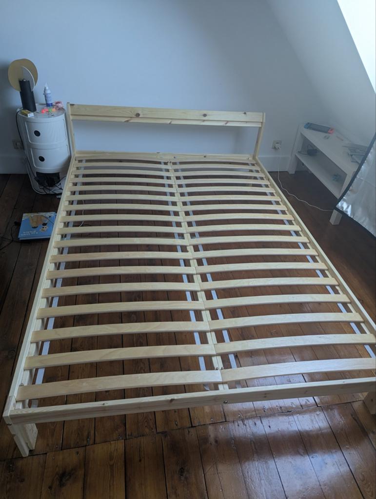 Sommier de lit cadre de lit et lattes IKEA 140x200, Autres couleurs, Enlèvement, 200 cm, Bois