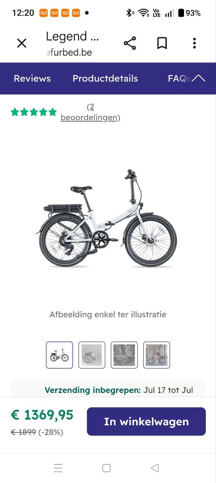 Electrische fiets , nieuw, Ophalen