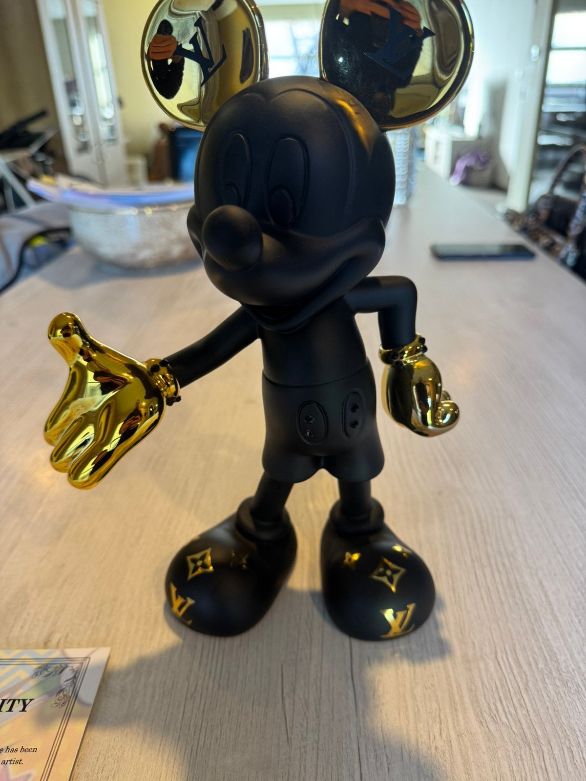 louis vuitton Mickey Mouse Art – zwart & goud, Enlèvement, Neuf, Animal