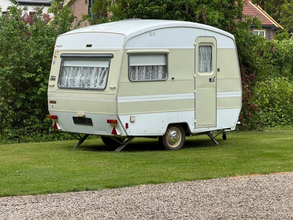 Prachtige caravan Sprite 400 vintage , klassieker oldtimer, Caravans en Kamperen, Caravans, Particulier, Sprite, Koelkast, Ophalen