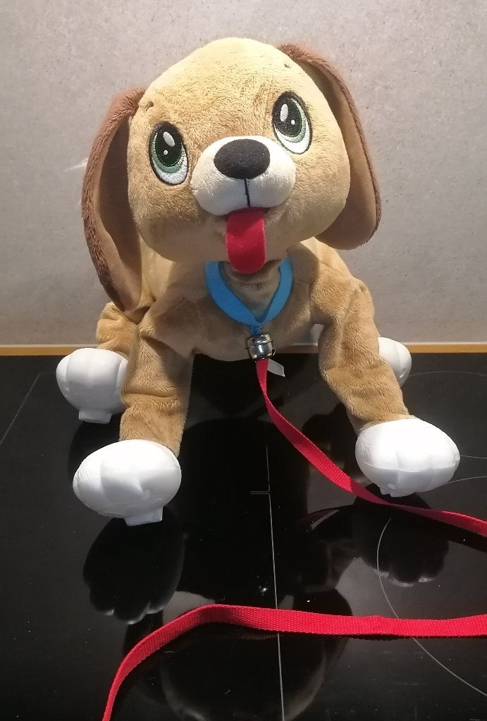 Peluche Chien marron Peppy Pups a tirer, comme neuf !, Enlèvement ou Envoi, Comme neuf, Chien