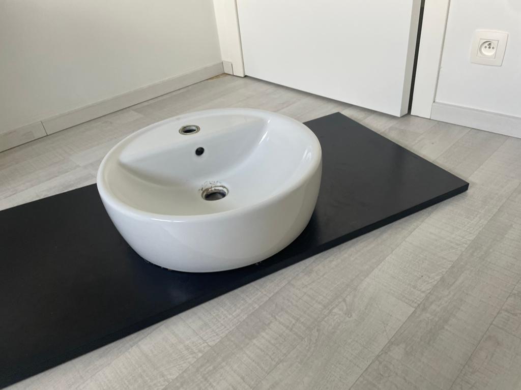 Wastafel + zwarte tablet te koop – goede staat, Enlèvement, Utilisé, Lavabo