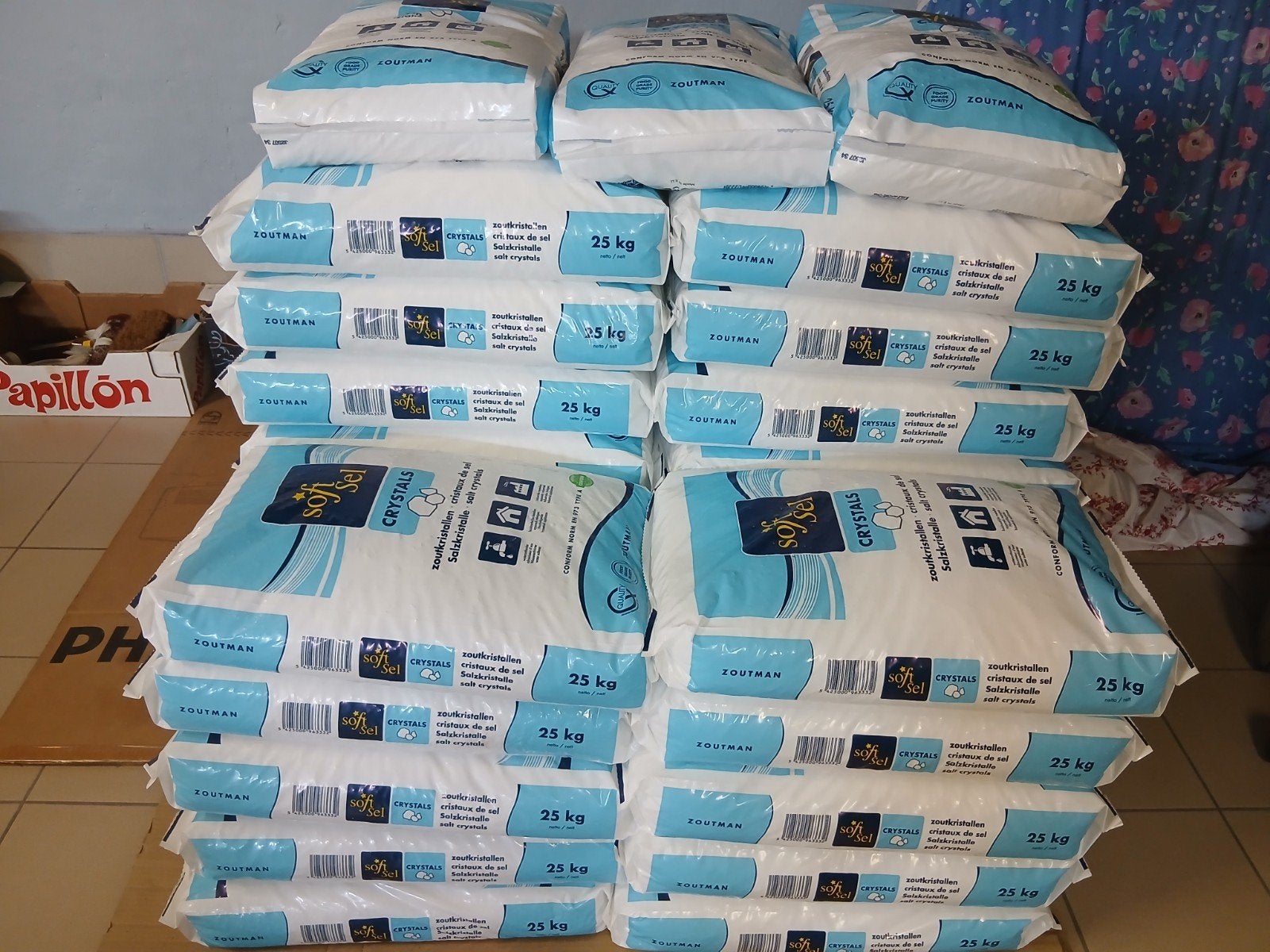 40 zakken onthardingszout 25 kg =1000kg -waterbehandeling, Ophalen