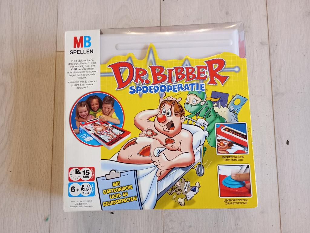 Dr. Bibber spoedoperatie met 4 varianten, Een of twee spelers, Ophalen, Zo goed als nieuw, MB