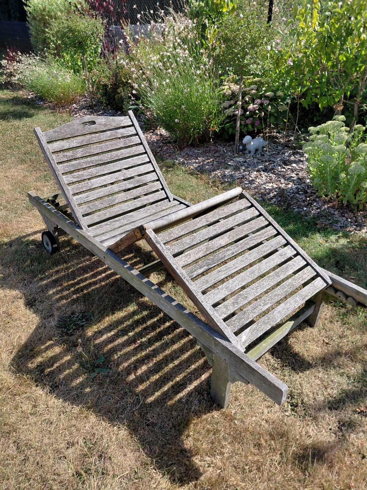 Chaise longue/chaise longue en teck Crown Teak - Réglable, Enlèvement ou Envoi, Utilisé, Bois, Réglable