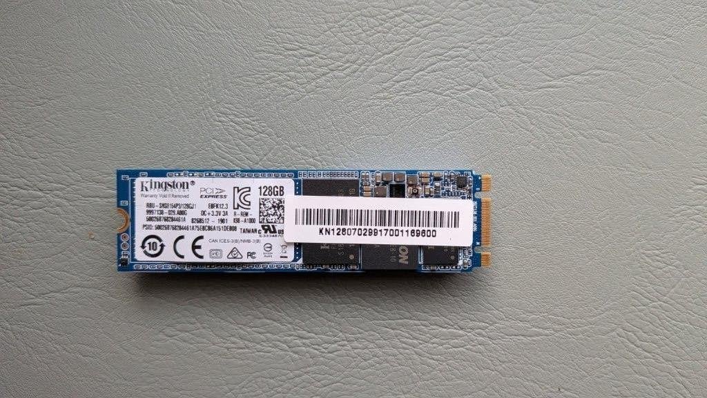 Kingston SSD M.2 2280, PCIe Gen 3 x2, NVMe, 128 GB, Intern, Gebruikt, Kingston, SSD