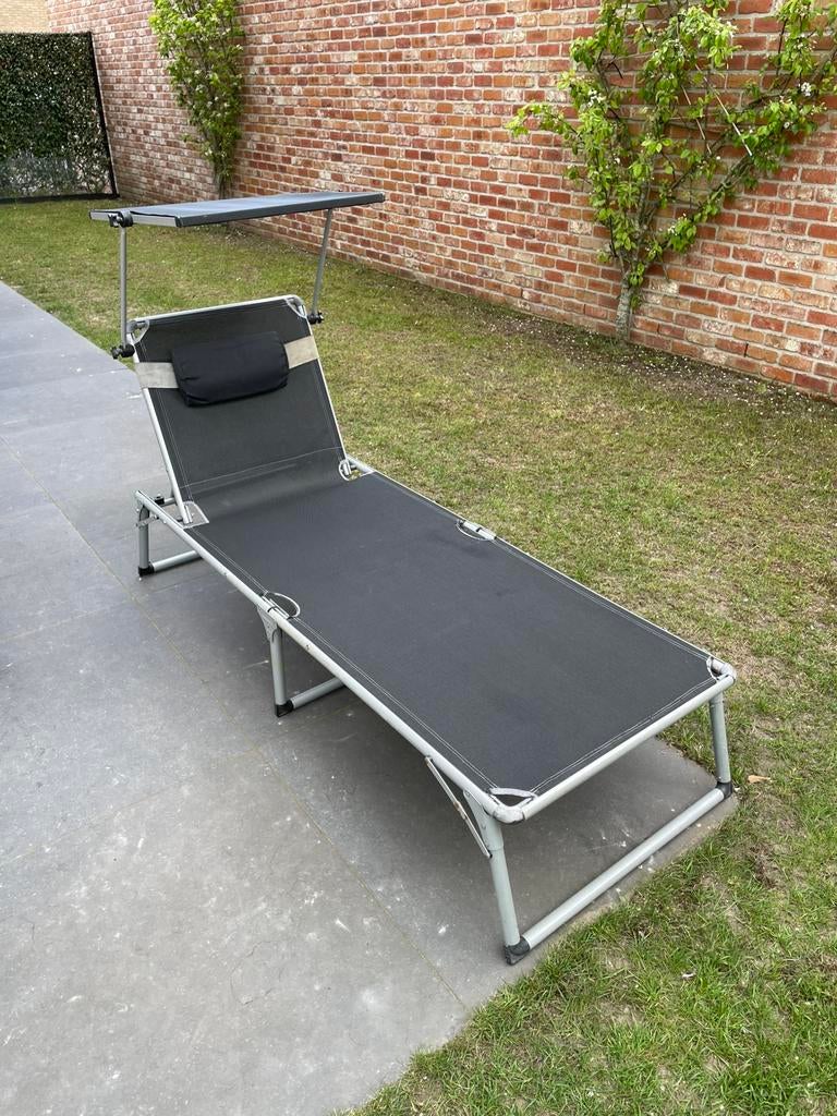 Ligzetel in goede staat opklapbaar met zonnescherm & kussen, Enlèvement, Comme neuf