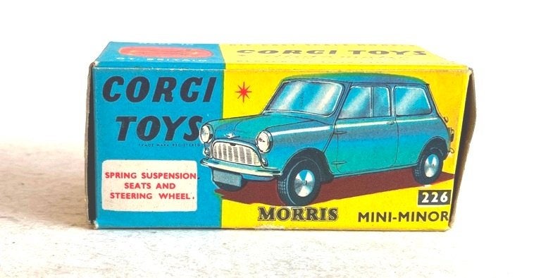 Mini MK1 blauw met doosje Corgi # 226., Hobby & Loisirs créatifs, Voitures miniatures | 1:43, Utilisé, Voiture, Corgi, Enlèvement ou Envoi