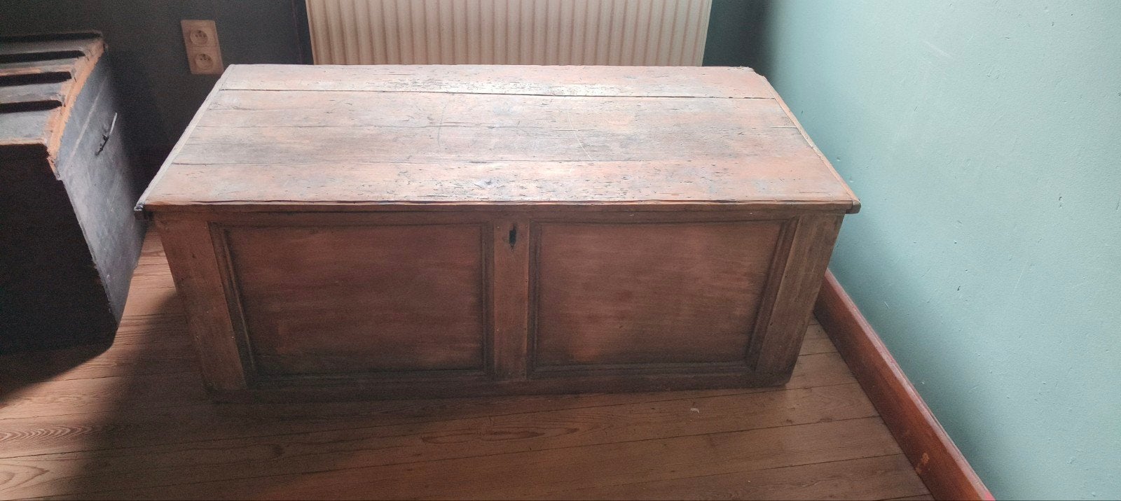 houten kist, Maison & Meubles, 150 à 200 cm, Enlèvement, Utilisé, 50 à 100 cm