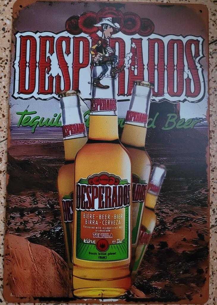 Plaque 30 cm x 20 cm de la bière Desperados avec Lucky Luke, Verzamelen, Verzenden, Nieuw