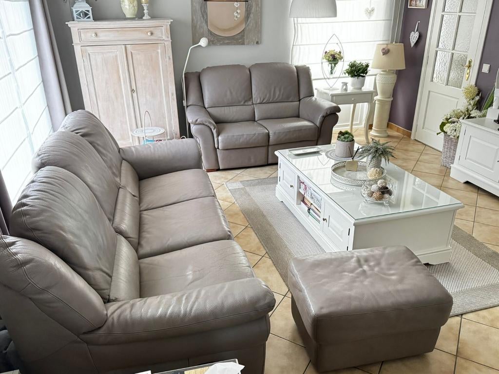 Salon cuir Château D'Axe, Maison & Meubles, Canapés | Coins salons complets, Enlèvement, Utilisé, Cuir, Classique élégant