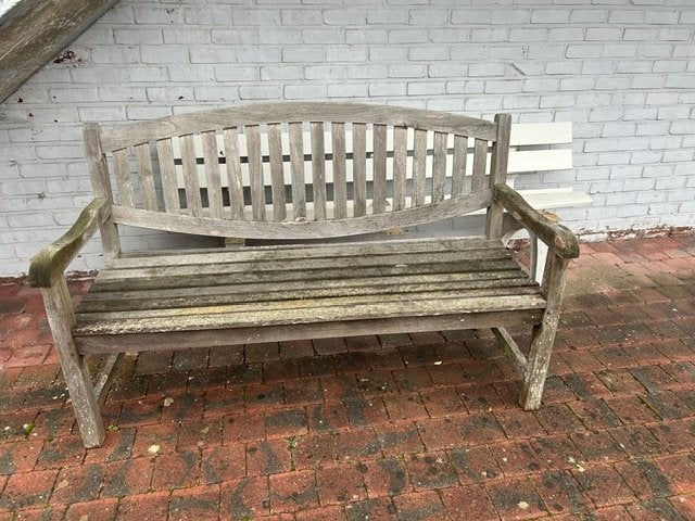 Banc de jardin en teck à récupérer à Halle, Jardin & Terrasse, Enlèvement, Utilisé