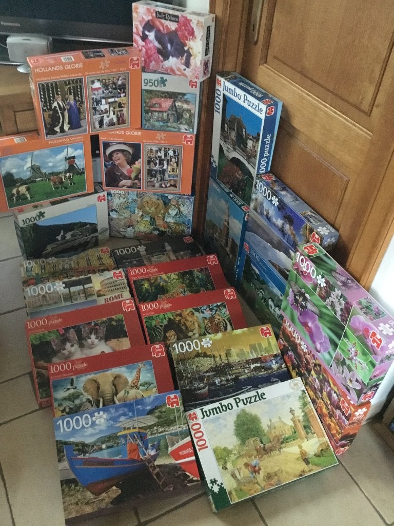 Puzzels Jumbo 1000 stukjes aan 4 euro, Ophalen of Verzenden, 500 t/m 1500 stukjes, Gebruikt, Legpuzzel