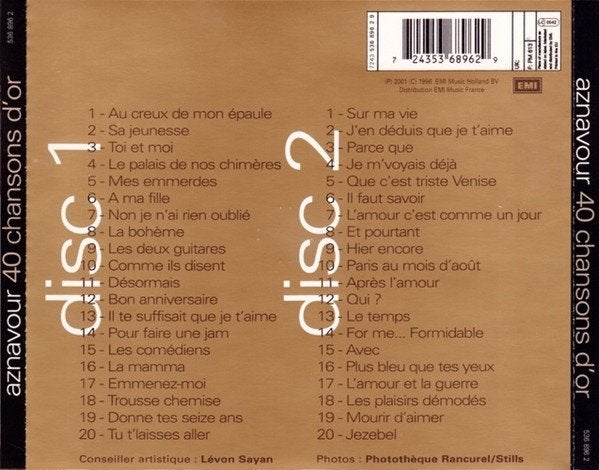 charles aznavour 40 chansons d or, Ophalen of Verzenden, Gebruikt