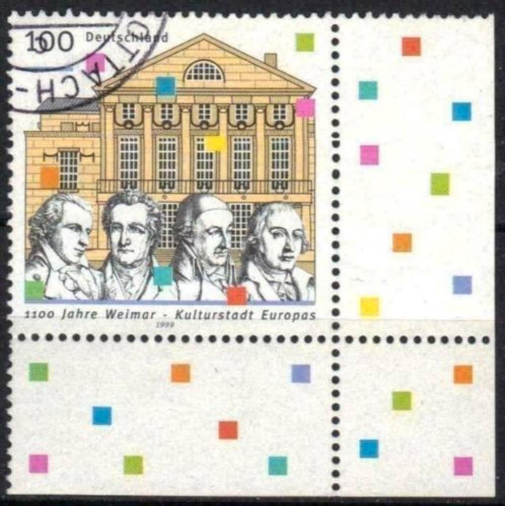 Duitsland 1999 - Yvert 1860 - 1100 Jaar Weimar (ST), Postzegels en Munten, Verzenden, Gestempeld