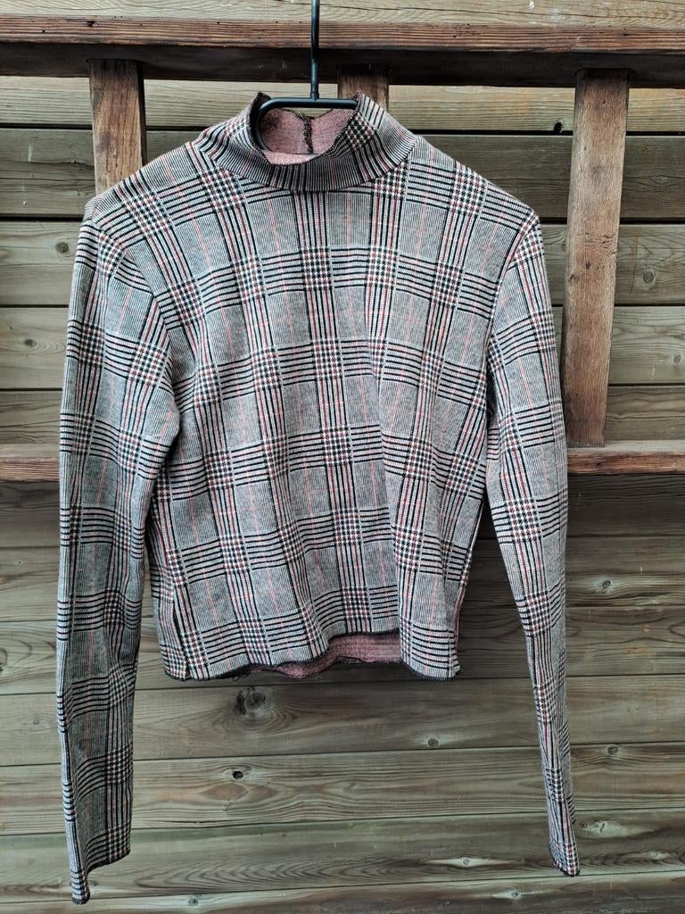 Kort geruit truitje, longsleeve, Bershka,Maat:M, Ophalen of Verzenden, Maat 38/40 (M)