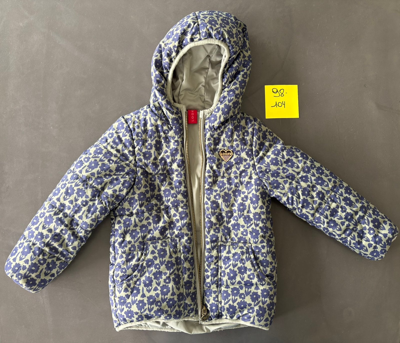 Omkeerbare jas meisje 104-110 Looxs, Enlèvement ou Envoi, Utilisé, Fille, Manteau
