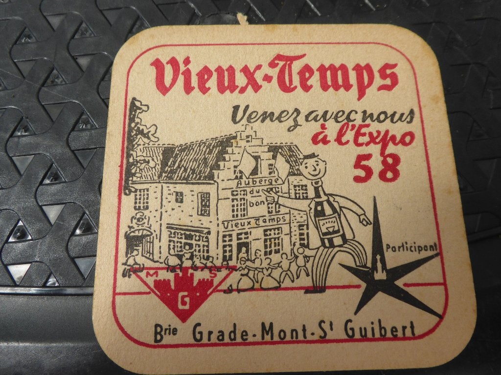 sous bock vieux temps st guibert  expo 58, Verzamelen, Ophalen of Verzenden, Gebruikt, Viltje(s)