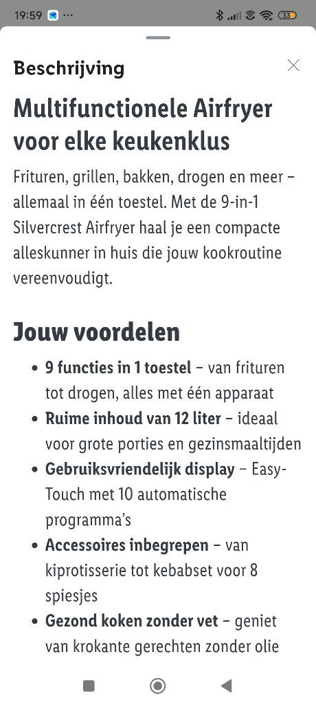 Airfryer, Ophalen, Zo goed als nieuw, Airfryer
