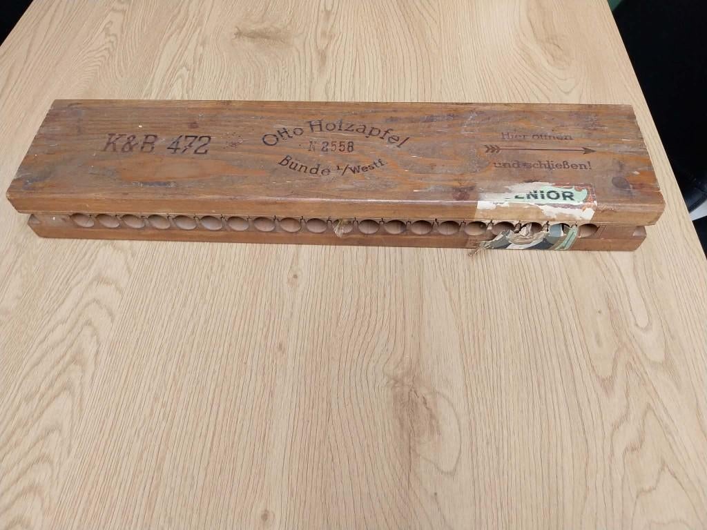oude sigaren mal /houder hout voor 20 sigaren, Verzamelen, Rookartikelen, Aanstekers en Luciferdoosjes, Ophalen of Verzenden, Gebruikt