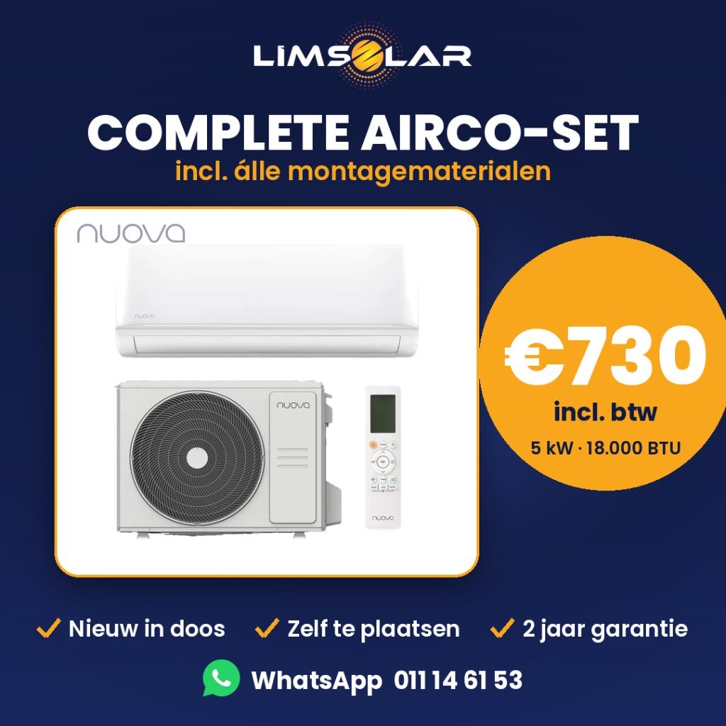 Complete Airco-Set Nuova 5kW incl. montagemateriaal